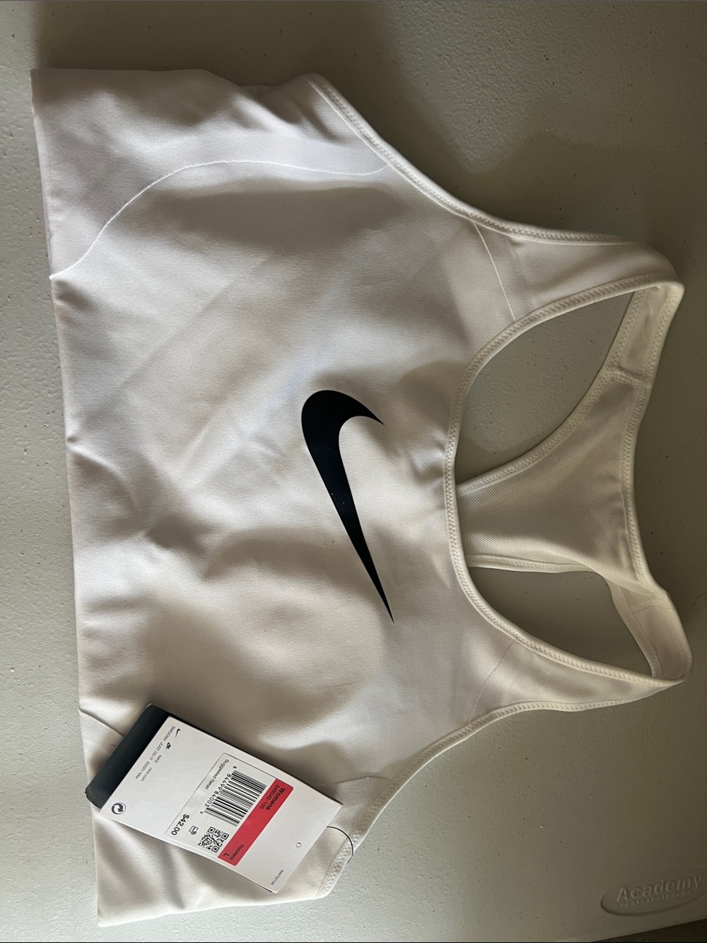 Nike white sports bra size L